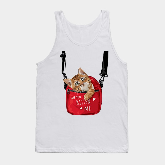 Are You Kitten Me back Tank Top by Gouzka Creators 